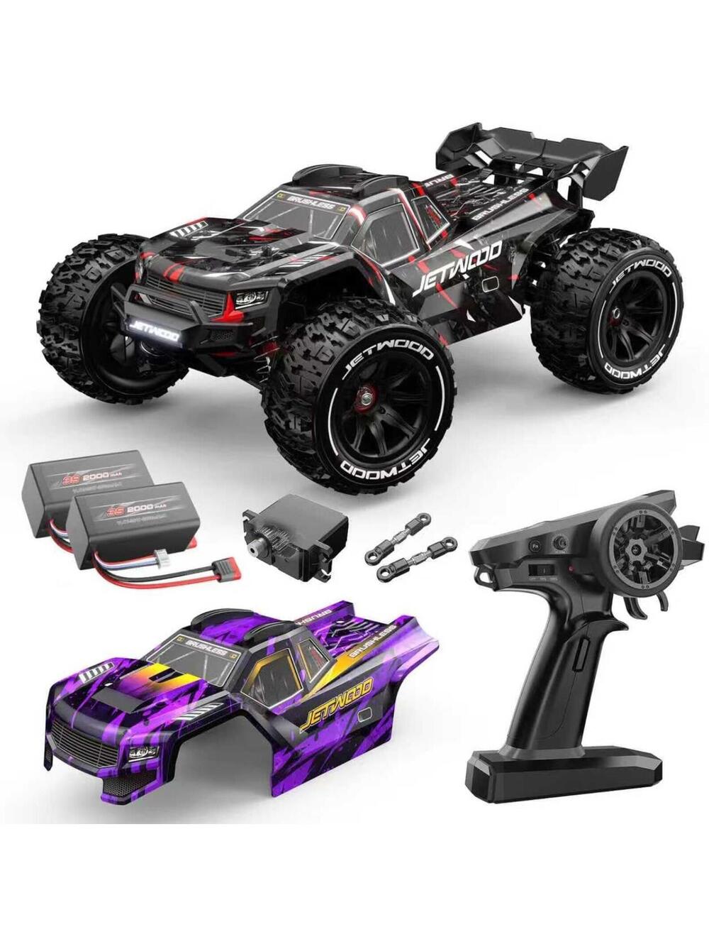 JETWOOD JC14EP 1/14 Brushless RC Car Complete Parts Lot w/ Remote Box & Spare